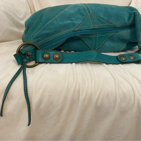 FOSSIL Soft Leather Tote Shoulder Bag in Aqua Color - Picture 9 of 10